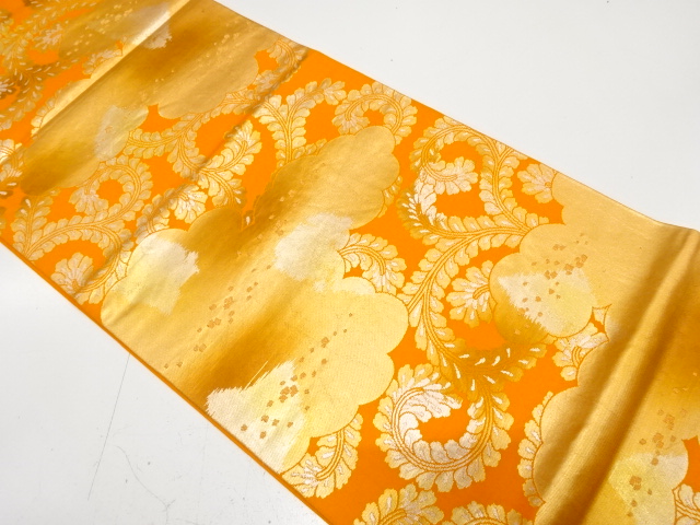 雲に藤模様織り出し　袋帯